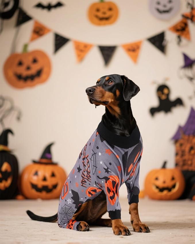 PET SHOW 4 Pack Fleece Dog Pajamas Warm Halloween for Extra Large Dogs | Soft stretchy dogs onesies,boy girl pjs with sleeve,holiday jumpsuit costume for large pets,XXL