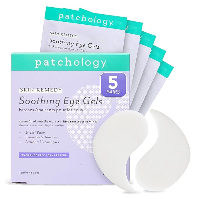 Patchology Skin Remedy Soothing Eye Gels – Ultra-Soft Hydrogel Undereye Masks with Ectoin, Ceramides & Botanical Blend – Hydrate, Revive & Refresh Puffy & Tired Eyes – For All Skin Types (5 Pack)