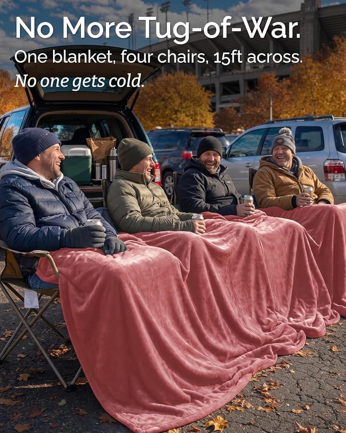 Ultra Soft Fleece Blanket Giant Blanket Size - Flannel Fleece Luxury Blanket - Lightweight for Couch Bed Chair - Thick, Warm and Breathable - All Season Cozy, Dusty Rose