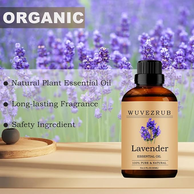 Lavender Essential Oils 60ML, 100% Pure and Natural Essential Oil for Aromatherapy Diffuser - 2 Fl Oz/Lavender