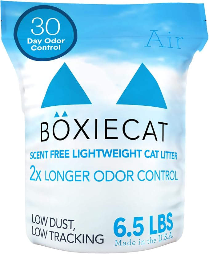 Boxie Unscented Lightweight Cat Litter 30 Day Odor Control Dust Free 6.5 lb
