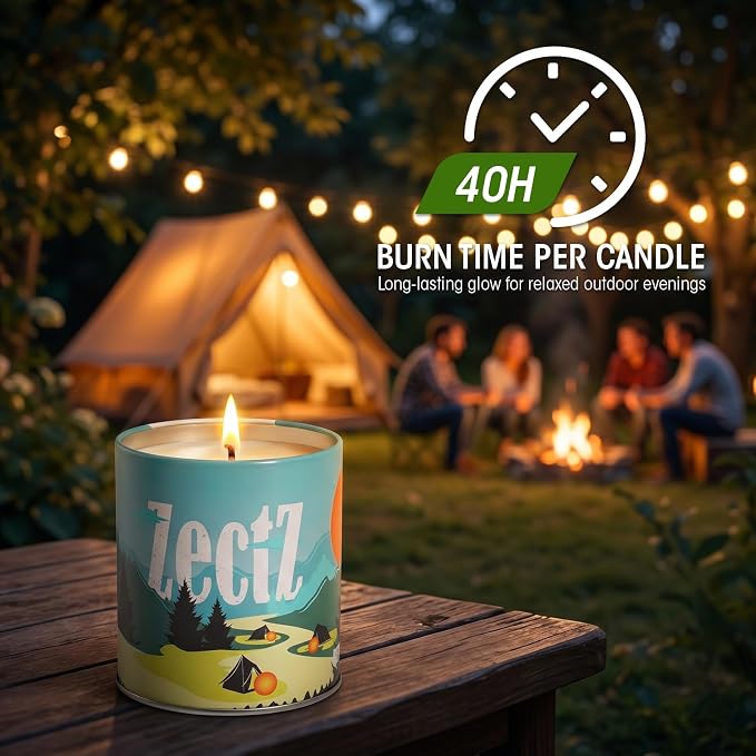 Citronella Candle for Outdoor Indoor, with Lemongrass, Rosemary, and Peppermint Oil, 9 oz 2 per Pack