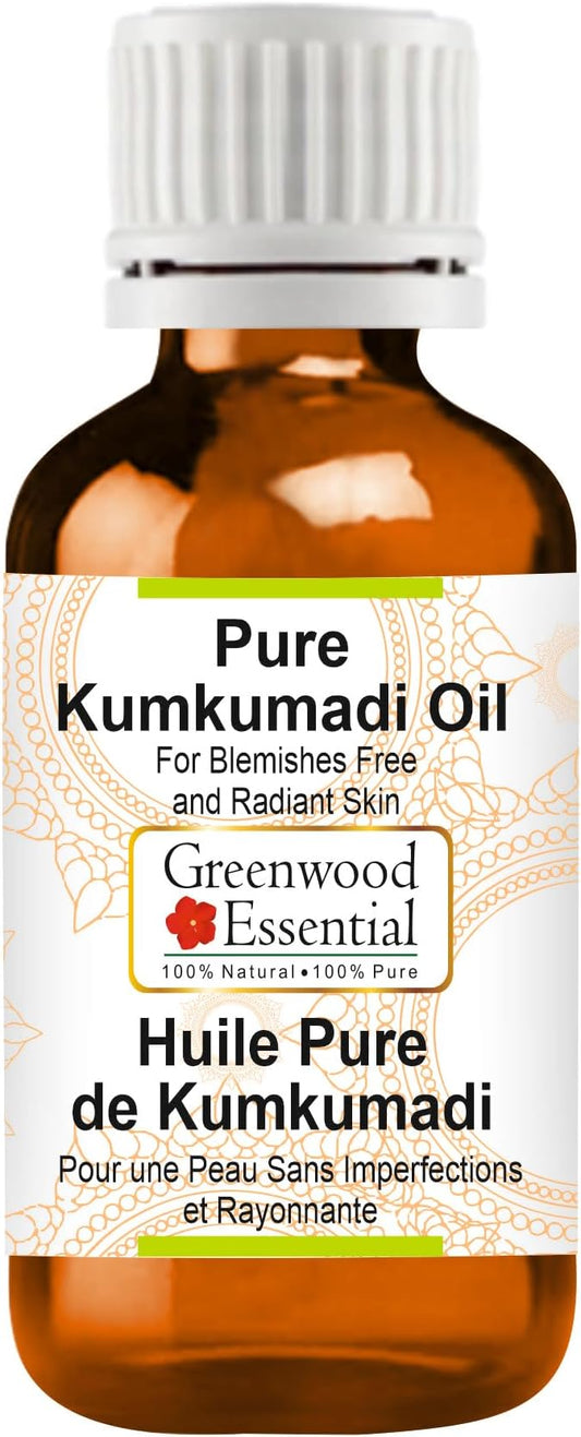 Greenwood Essential Kumkumadi Face Oil (Tailam) | Traditionally Extracted | Pure | Saffron-Enriched | Non-Sticky | Lightweight | Ancient Ayurvedic Blend | For All Skin Types | Unisex | 100ml (3.38 oz)