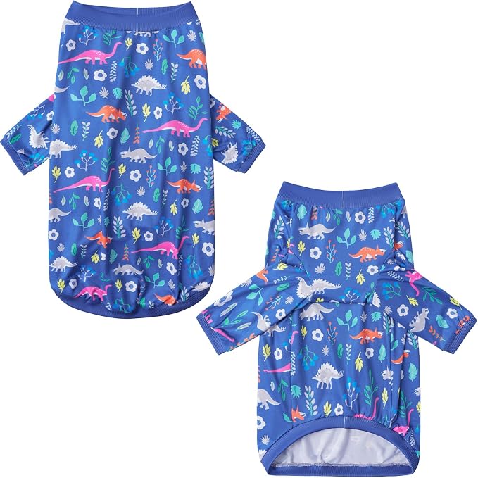 Dog Navy T Shirts with Forest Dinosaur Pattern Printed Pet Shirt Softable Pajamas Large Dogs (3XL, Forest Dinosaur)