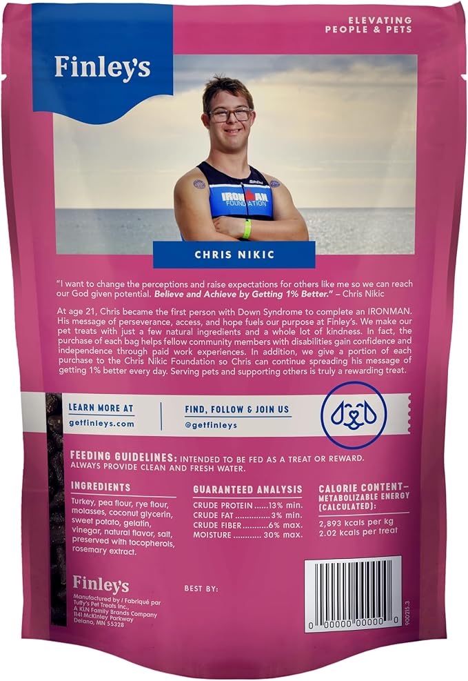 Finley's Training Treats Turkey Soft Low Calorie Dog Treats, 16oz, 6 Pack | Limited Ingredient for Puppies and Adult
