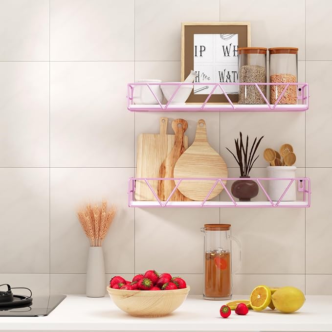 Floating Shelves Set of 3, Wood Wall Shelf, Farmhouse Shelf for Bedroom | Wall Mounted Floating Shelf for Living Room, Bedroom, Bathroom, Kitchen, Office