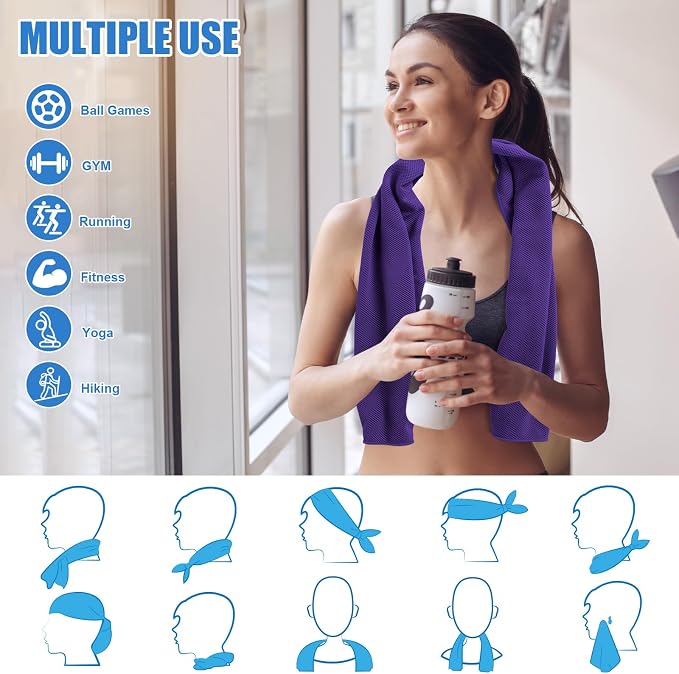 4 Pack Cool Towels for Gym Yoga Fitess Running Hiking Tennis,Cooling Towel for Neck and Face(4 Pack-04)