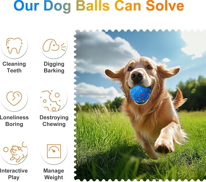 Interactive Dog Ball for Small & Medium Dogs, Automatic Moving Dog Ball with Rolling & Bouncing Modes, USB-C Rechargeable Interactive Dog Toy, Durable Lightweight ETPU Shell, Motion Activated Pet Ball
