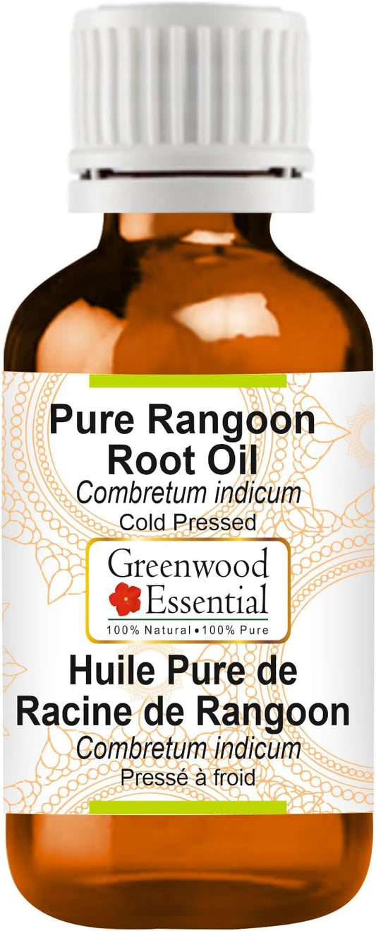 Greenwood Essential Rangoon Root Oil (Combretum indicum) | Cold Pressed | Natural | Undiluted | For Diluting Essential Oils | For Skin & Massage | Men & Women | 50ml (1.69 oz)