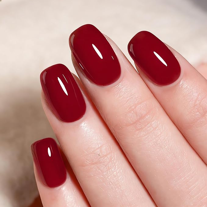 MAYCHAO 15ML Scarlet Red Gel Nail Polish, Red Gel Polish Soak Off UV LED Curing for Nail Art Starter Manicure Salon DIY at Home, 0.5 OZ