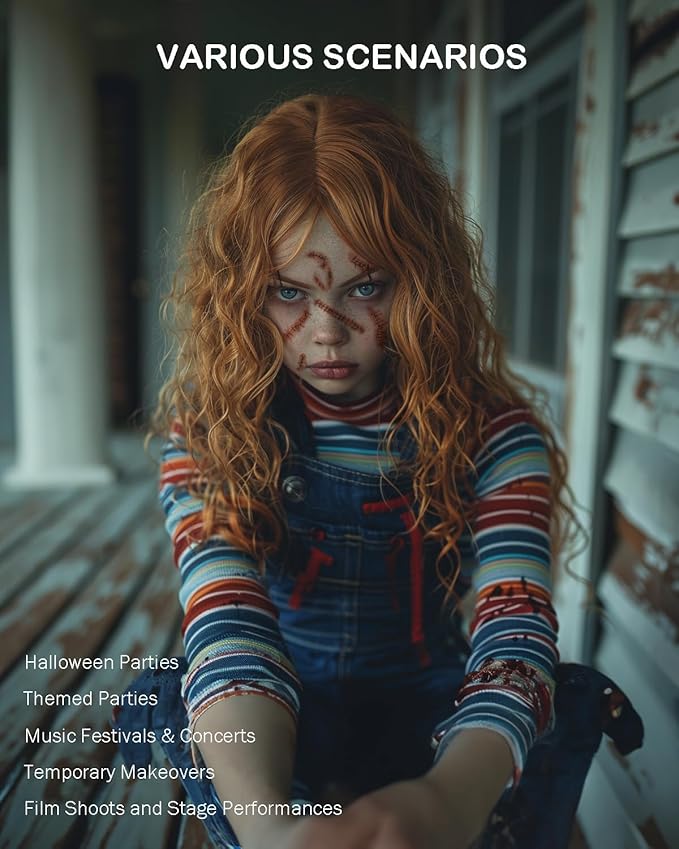 Horror Realistic Fake Bloody Wound Stitch Scar Scab Waterproof Temporary Tattoo Sticker Halloween Masquerade Prank Makeup Props (5 Sheets Stiching)