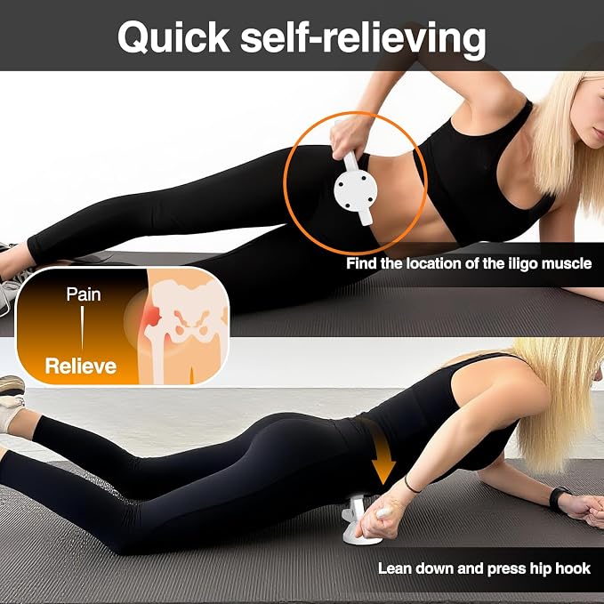 Psoas Release Tool-Hip Flexor Release Tool Fully Adjustable for Iliacus,Waist Pain Sciatica,Back&Posture Relief,Massage Hook and Trigger Point Massage Tool