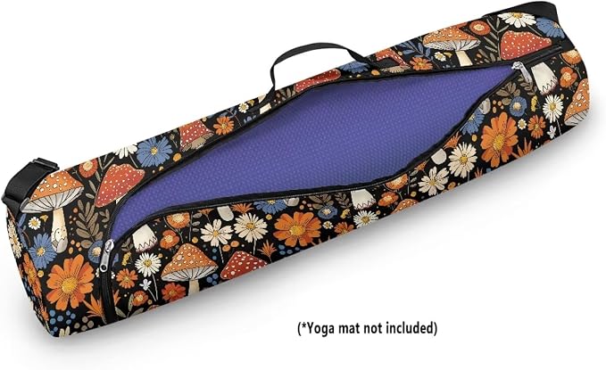 Yoga Mat Bag with Adjustable Shoulder Strap and Handle Zipper, 30in Wide x 6.3in Diameter for Yoga Mat Storage