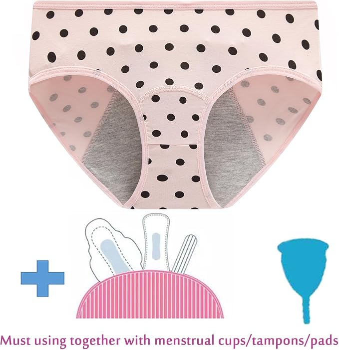 Demifill Teen Girls Period Underwear Cotton Soft Women Panties For Teens Briefs