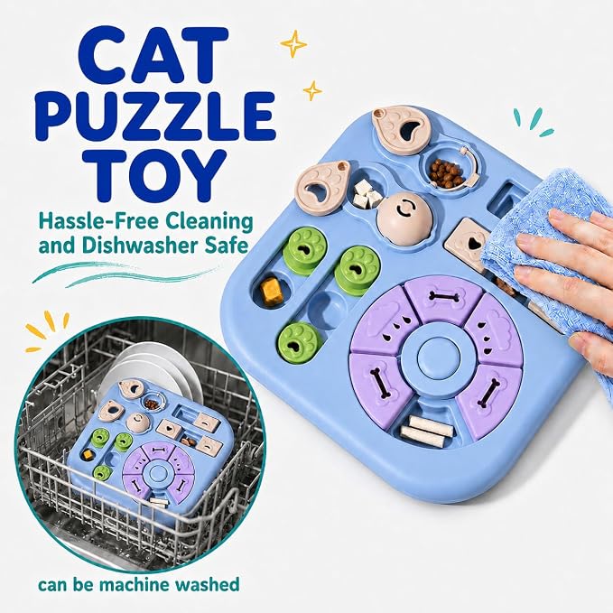 Interactive Cat Puzzle Toy, Maze Slow Feeder, 11.02in