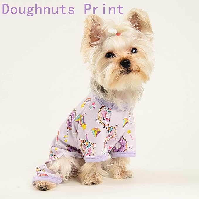 Dog Pajamas for Small Dogs Boy Girl, Dog Clothes Tiny Chihuahua Yorkie Spring Summer Shirt, Cute Puppy Outfit Pjs Jumpsuit Cat Onesie Apparel Pet Clothes