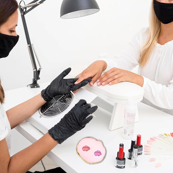 2PCS Nail Art Palette, Resin Nail Plates Makeup Mixing Palettes Gilded Edge Polish Palette Irregularity Painting Mixed Color Palettes Display Board for DIY ManicureArt Design Makeup Foundation