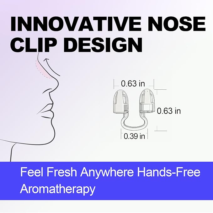 Aromatherapy Nose Clip Variety Pack, Soft Clip-On Fragrance Accessory with Peppermint, Intense Peppermint, Lemon and Lavender, Designed for All-Day Use from Morning to Evening(4Pack)
