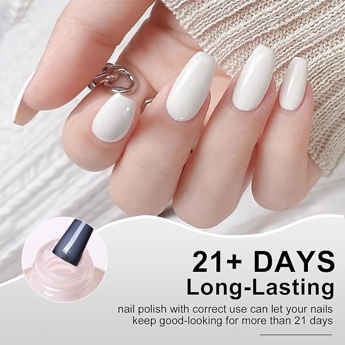 Major Dijit Quick Air Dry Nail Polish White Regular Nail Polish Non UV Gel Hema 0.34 fl oz.