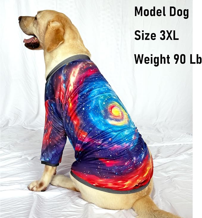 Dog T Shirts with Fantasy Galaxy Pattern Printed Pet Shirt Softable Pajamas for Large Dogs,Galaxy L