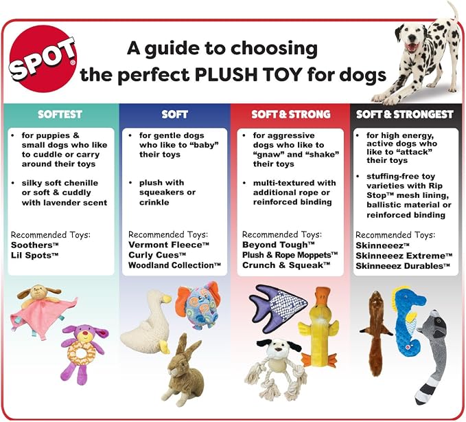 SPOT Skinneeez Crinklers Stuffless Goat Dog Toy, 23 Inch Plush with Crinkle and Squeaker, Tug Toy for Medium and Large Dog Breeds