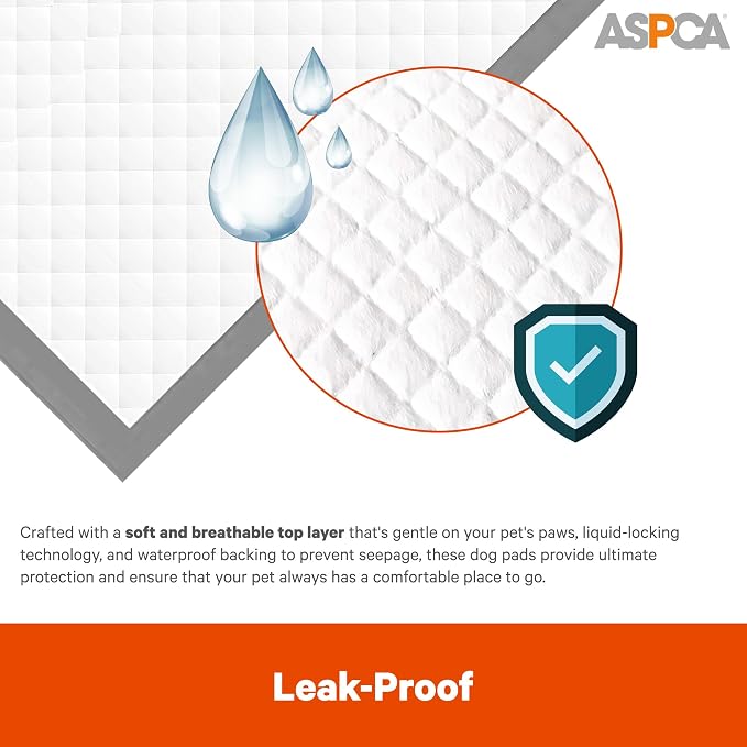 ASPCA - Scented Puppy Pads | Extra Absorbent Dog Training Pads for Cats & Dogs | Leak-Proof Layers | Odor Control & Quick-Dry | Non-Slip & Tear-Resistant | Travel Friendly | Pack of 150 | Size 22"x22'