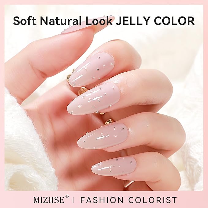 MIZHSE Nail Polish Set: 6 Classic Nude Colors Collection Milky White Nude Pink, Quick Dry Regular Nail Lacquer Fingernail Manicure DIY Nail Art Salon, Valentines Gift for Women Girls