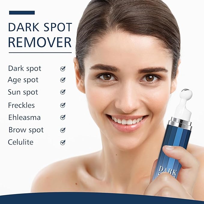 Dark Spot Remover for Face and Body - Dark Spot Advanced Corrector Serum for Melasma, Age Spots, Freckles & Sun Spots with 360° Roller for All Skin Types 0.67floz