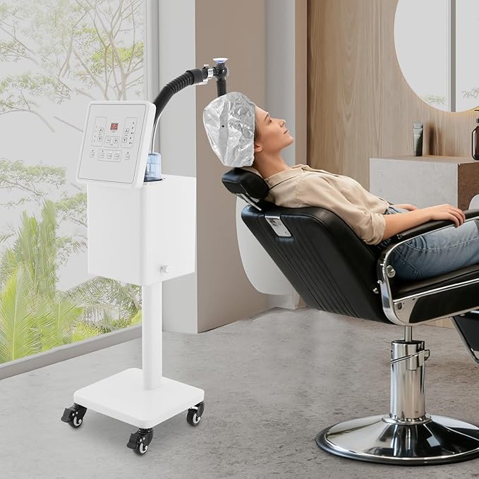 110V 1600W Nano Hair Steamer Machine, Professional Micro Mist Salon Hair Processor, Salon Spa Equipment Vertical Nano Hair Steamer for Deep Hair Care Repair, Hair Styling