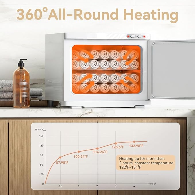 23L Hot Towel Warmer Spa, Large 2-in-1 Spa Towel Warmers for Facials Esthetician, Towel Warmer Cabinet Towel Heater for Barber, Salon(White)