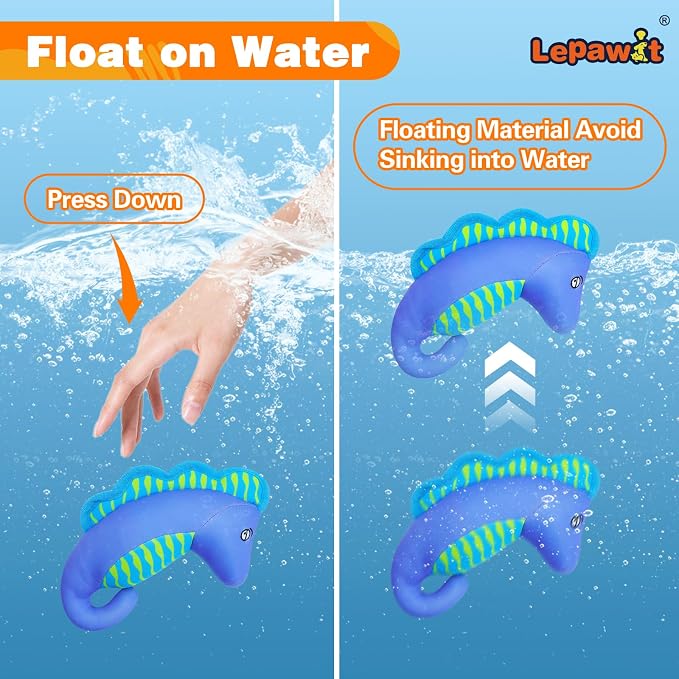 Squeaky Dog Toys, Floating Dog Toys for Indoor or Outward Play, Interactive Dog Gifts for Small and Medium Dogs – Seahorse