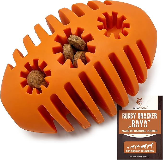Wildfang® Rubber Dog Toys for Aggressive Chewers, Raya - Natural Rubber Dog Toy Snacker, Supports Dental Health, Teething, Outdoor & Indoor Play Dog Toy for All Breeds