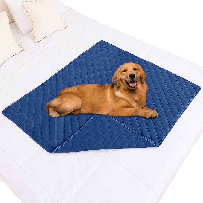 Smiry Waterproof Reversible Pet Couch Covers for Dogs | Pet Friendly, Soft Fabric, Washable Sofa Furniture Protector for Dogs Cat Kids, Checkered (40"x50", Navy/Navy)