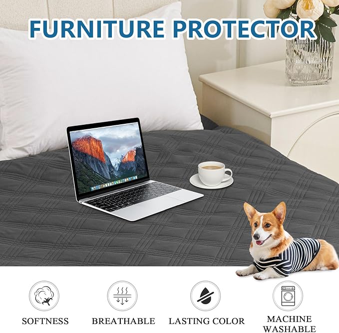 Waterproof Reversible Dog Blanket, Soft Couch Cover for Dogs Washable | Dual-Sided Waterproof Pet Bed Blanket, Resist Stains Spills & Pet Hair, Practical Furniture Protector For Pets, Size 30"x70"