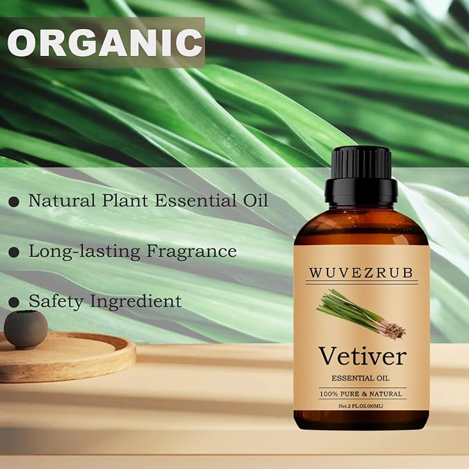 Vetiver Essential Oils 120ML, 100% Pure and Natural Essential Oil for Aromatherapy Diffuser - 4 Fl Oz/Vetiver