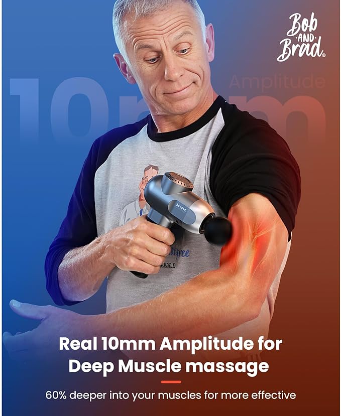 BOB AND BRAD C2 Pro Massage Gun with Heat and Cold Therapy, FSA Eligible & HSA Approved Mini Massager Gun Deep Tissue, Heated Professional Electric Back Massager for Athletes