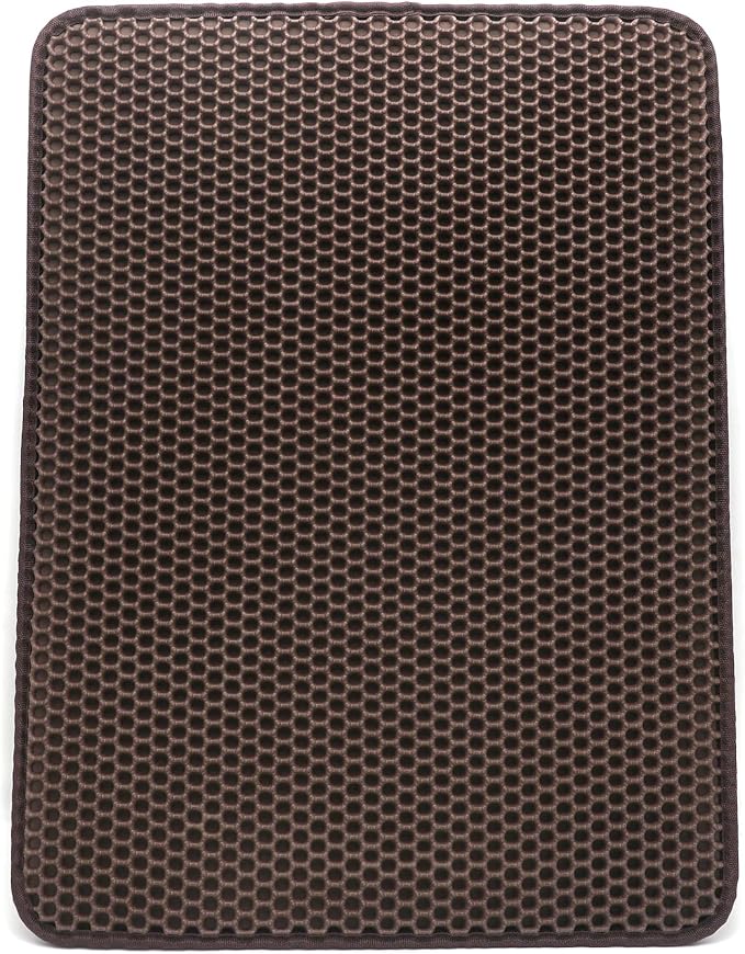 HongK- Pet Supplies Cats Litter & Housebreaking 75X58 Brown Cat litter Mat Double Layer Pad Trapper Folding Pad EVA Foam Rubber