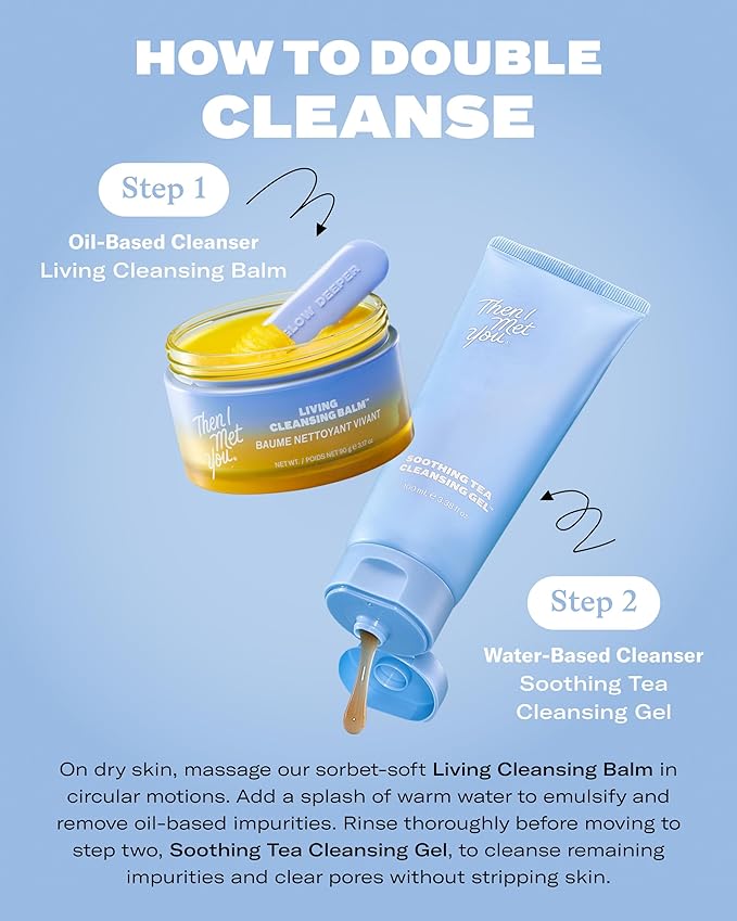 Then I Met You Living Cleansing Balm, Melts Makeup & Sunscreen, Non-Stripping Zero Residue Oil Cleanser with Seaberry, Olive, Grape Seed Oils, Vit E & Persimmon, First-Step Clean Vegan Korean Skincare