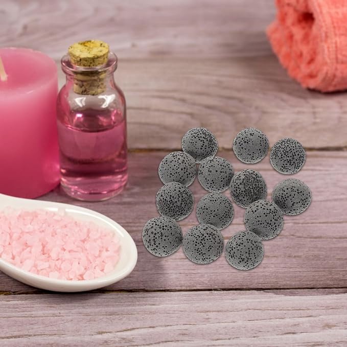 SEWACC 20pcs Volcanic Rock Aromatherapy Stones Essential Oil Diffuser Lava Stones for Home Office Fragrance and Air Purification