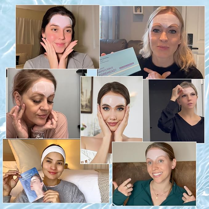 Tripsky Forehead Wrinkle Patches For Anti-Wrinkle, Overnight Facial Wrinkle Patches Jelly Pads With Collagen, Forehead Wrinkles Treatment Softening Fine Lines (White 20PCS)