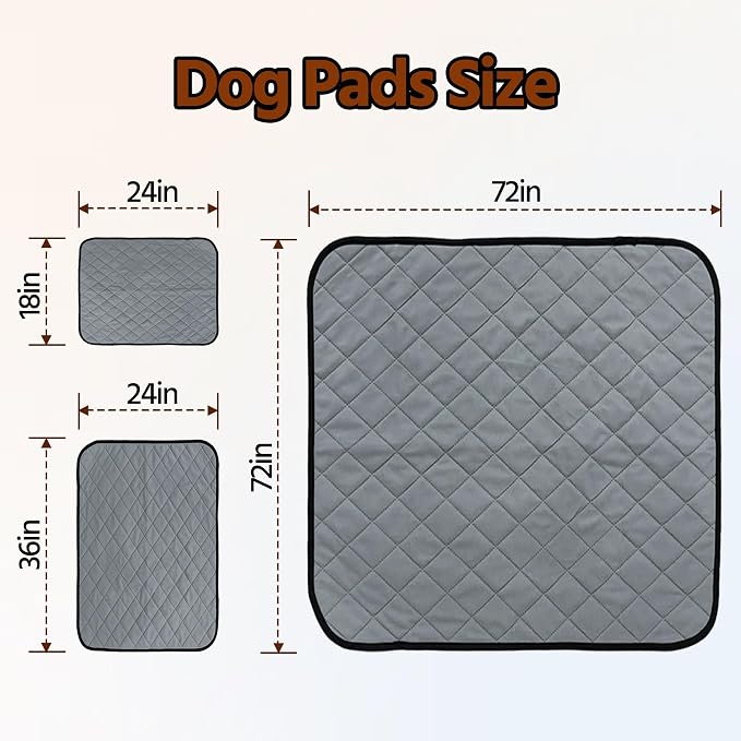 Washable Dog Pee Pads, Waterproof Training Mat,Small | Size:18x24inch(2 Pack),Super Absorbent(Four-Layer Design),Reusable Potty Playpen Mat,Washable Pet Pads,Non-Slip Puppy Pads
