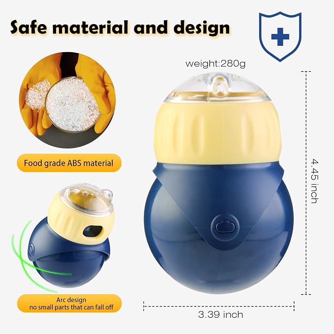 Cat Treat Puzzle Feeder with Adjustable Dispensing Hole, Kitten Interactive Treat Dispenser Toy Slow Feeder Cat Bowl for Mental Enrichment to Prevent Boredom & Bloating for Kitty and Puppy