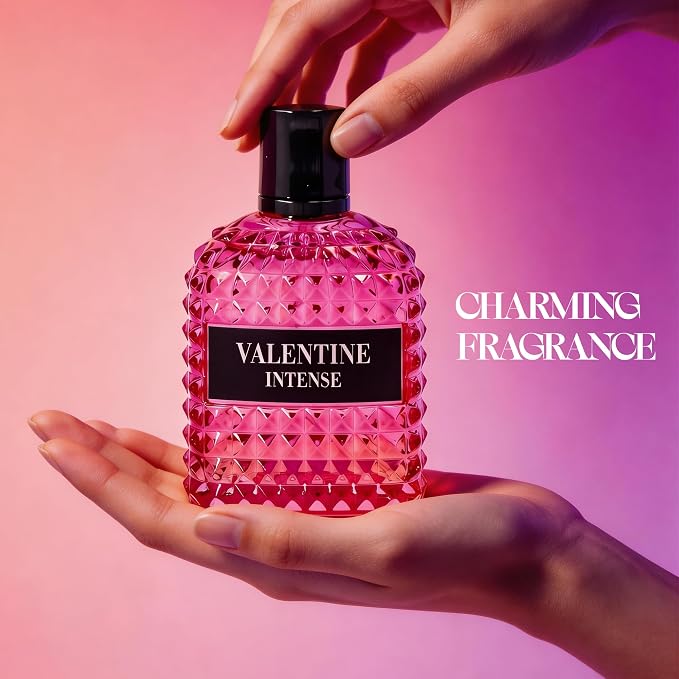 A CENTER Valentine Intense Women's EDP perfume| 3.4 Fl Oz Floral Gourmand Cologne | Rose Vanilla Woody Scent Gift for Her Long Lasting Cologne for Daily Use