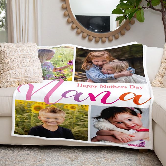 inkArts Custom Blanket with Photo, Personalized Blanket, Customized Photo Blankets, Customizable Picture Blankets, Personalized Photo Gifts for Kid Baby Girl Boy Pet