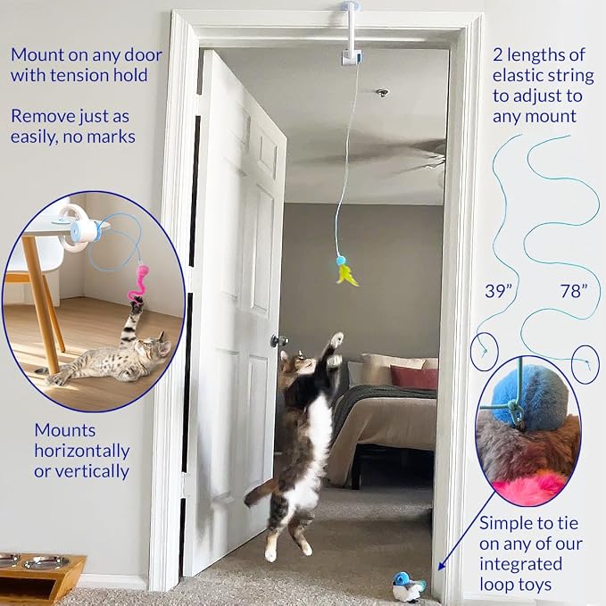 Pet Fit For Life Hanging Rope Cat Toy - White, Medium