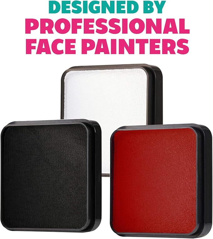 Kraze FX Red, Black & White Face Paint Set (25 gm each) - Hypoallergenic, Non-Toxic, Water Activated Professional Face & Body Painting Makeup, Combo Value Pack