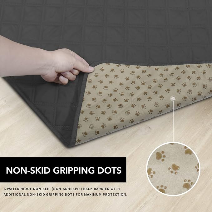 Easy-Going Waterproof Dog Bed Cover, Non-Slip Pet Blanket, 30x70in | Dark Gray, Leakproof Couch Cover, Machine Washable Furniture Mattress Protector, Soft Sofa Mat For Dogs, Pet Friendly