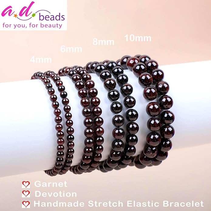 AD Beads Handmade Gemstone Stretch Elastic Bracelet Crystal Healing Reiki Nature's Beauty and Spiritual Essence Unisex