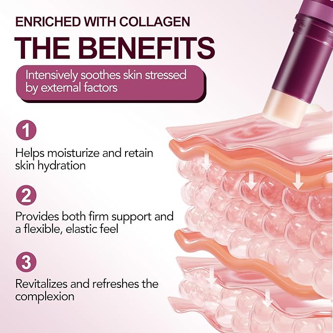 Calcium Volume Multi Balm Stick 2PCS - Solid Skincare Stick with Calcium & Collagen, 72H Anti-Aging Moisturizer for Face, Neck, Décolleté to Firm Skin & Reduce Wrinkles, Portable Balm