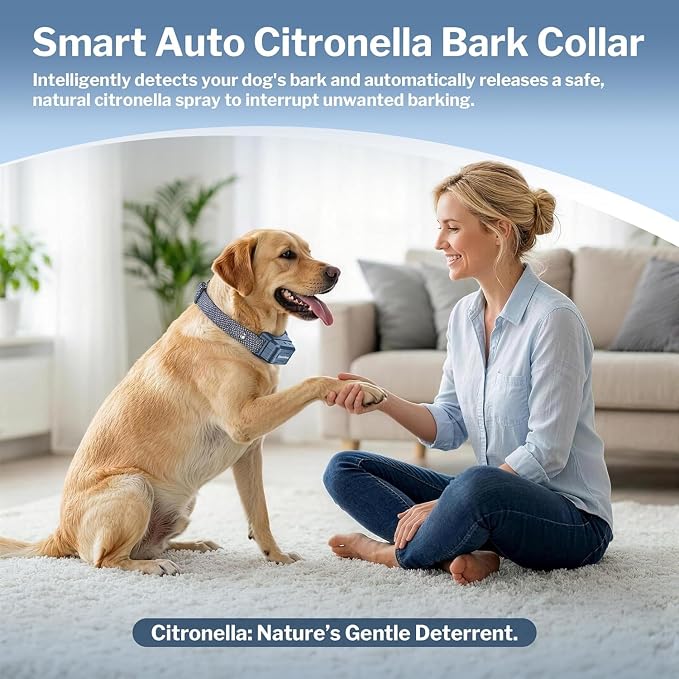 Dog Bark Collar for Large Medium Small Dogs, Citronella Dog Bark Collar
